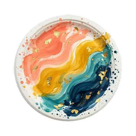 Hand-painted decorative art plate showcasing traditional Indian artwork with vibrant colors and detailed craftsmanship.