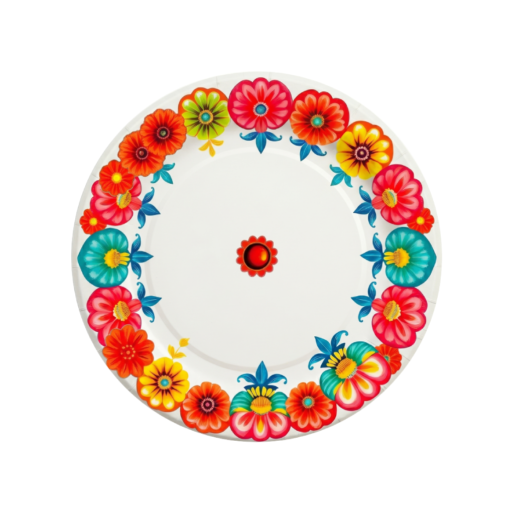 Festival-themed painted plate